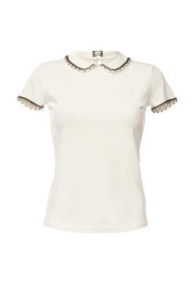 LOST INK  EMBELLISHED COLLAR TOP